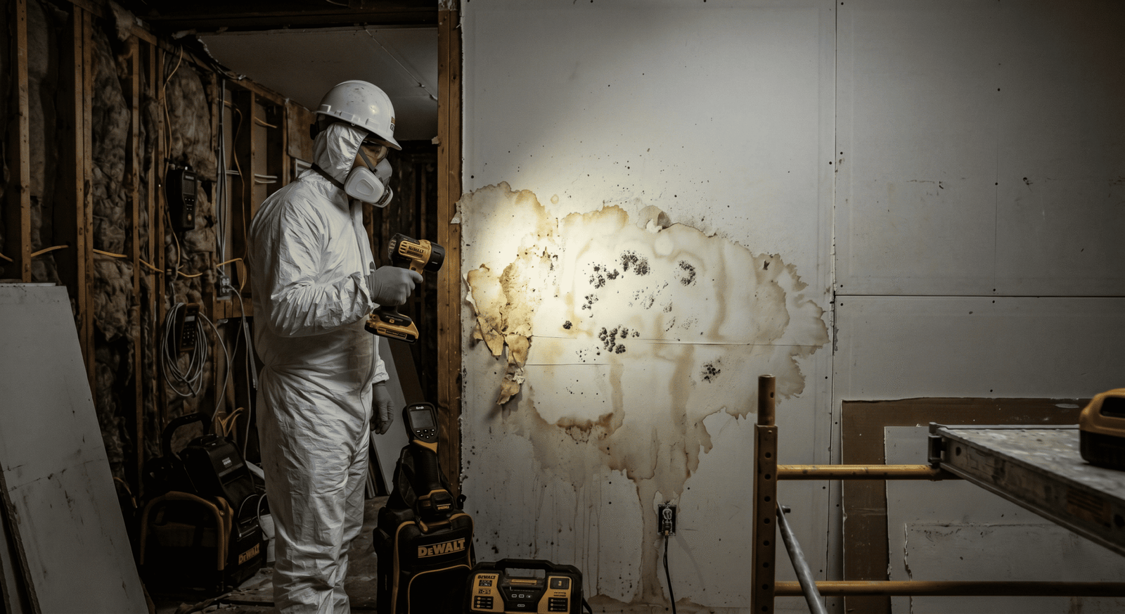 After remediation — cleaned and treated framing passing independent clearance testing in Garland TX