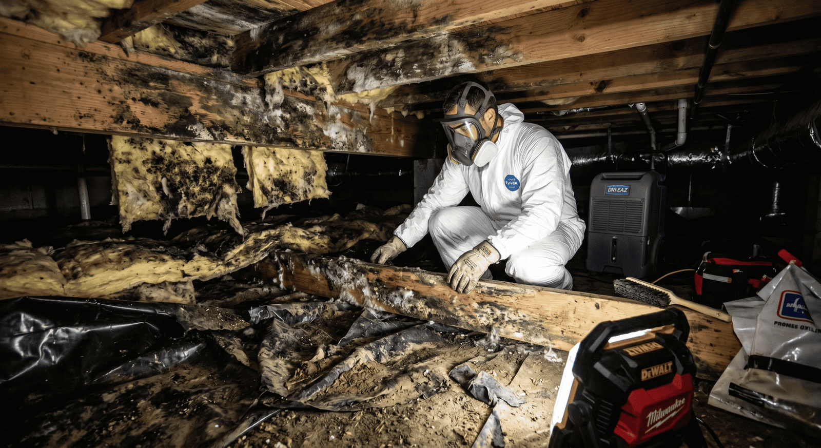 Thermal imaging camera revealing hidden moisture behind a wall during a Garland mold inspection